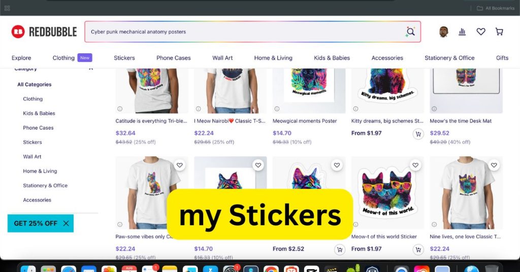 my stickers on redbubble