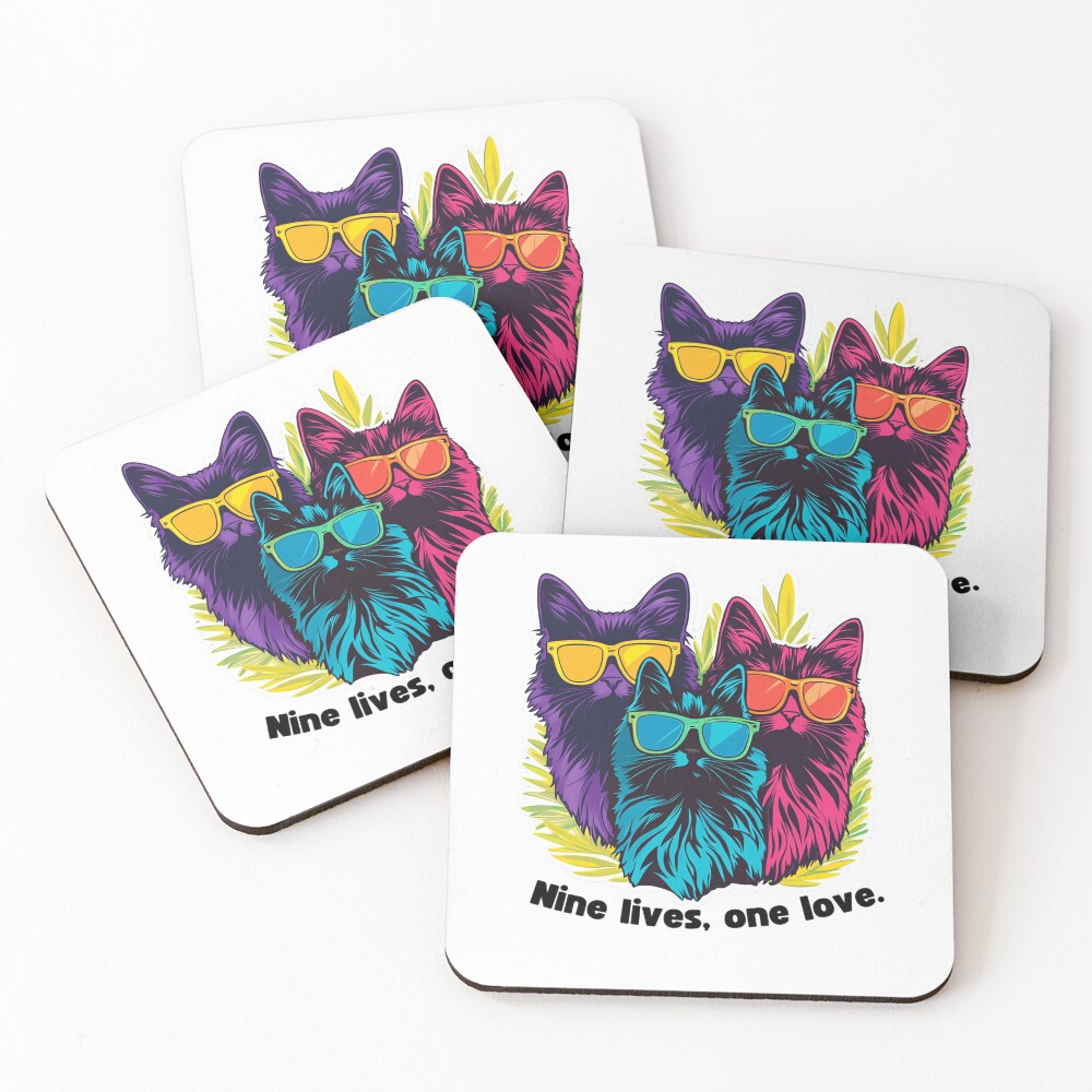 Nine lives, one love: (High Print Quality 300dpi) Transparent Background - Image 2