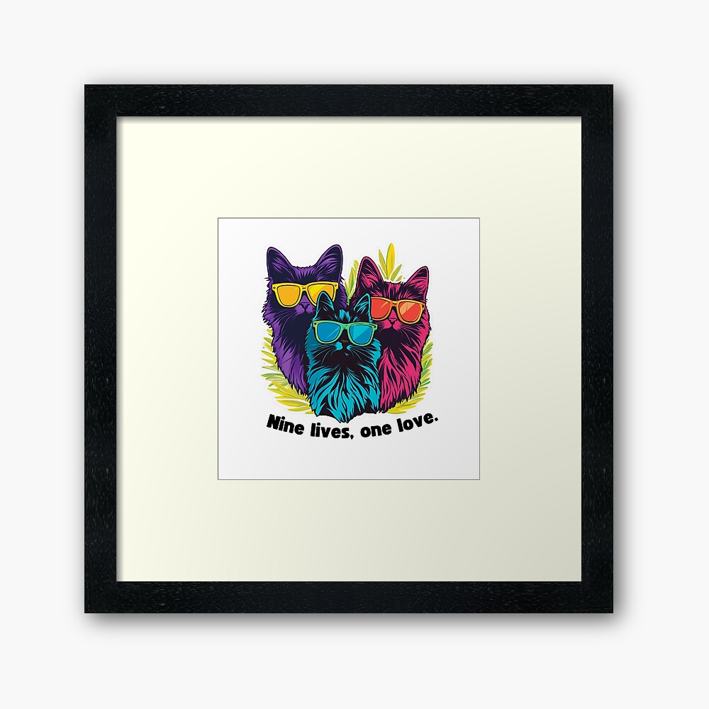 Nine lives, one love: (High Print Quality 300dpi) Transparent Background - Image 3